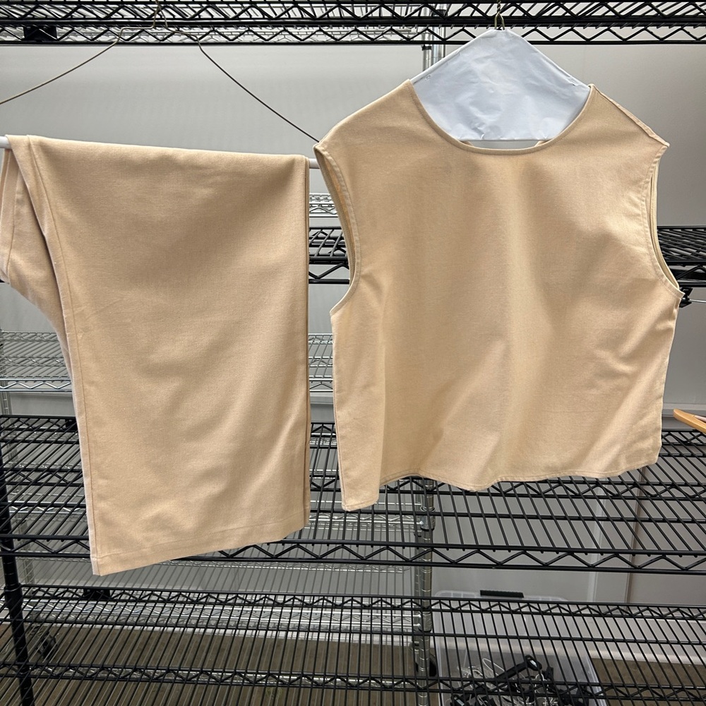 Tan Sleeveless Top and Pants Set